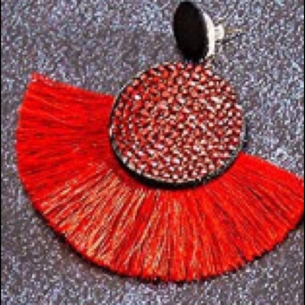 Make offer!Red tassel earrings